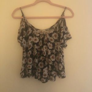 Flower off the shoulder shirt